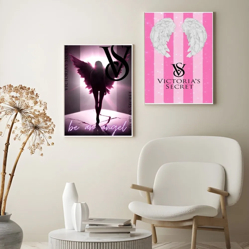 Luxury V-Victorias-S-Secret Fashion Trend Pink 4K HD Poster Sticker Prints Perfect Design Nordic Modern Home Decor Gift