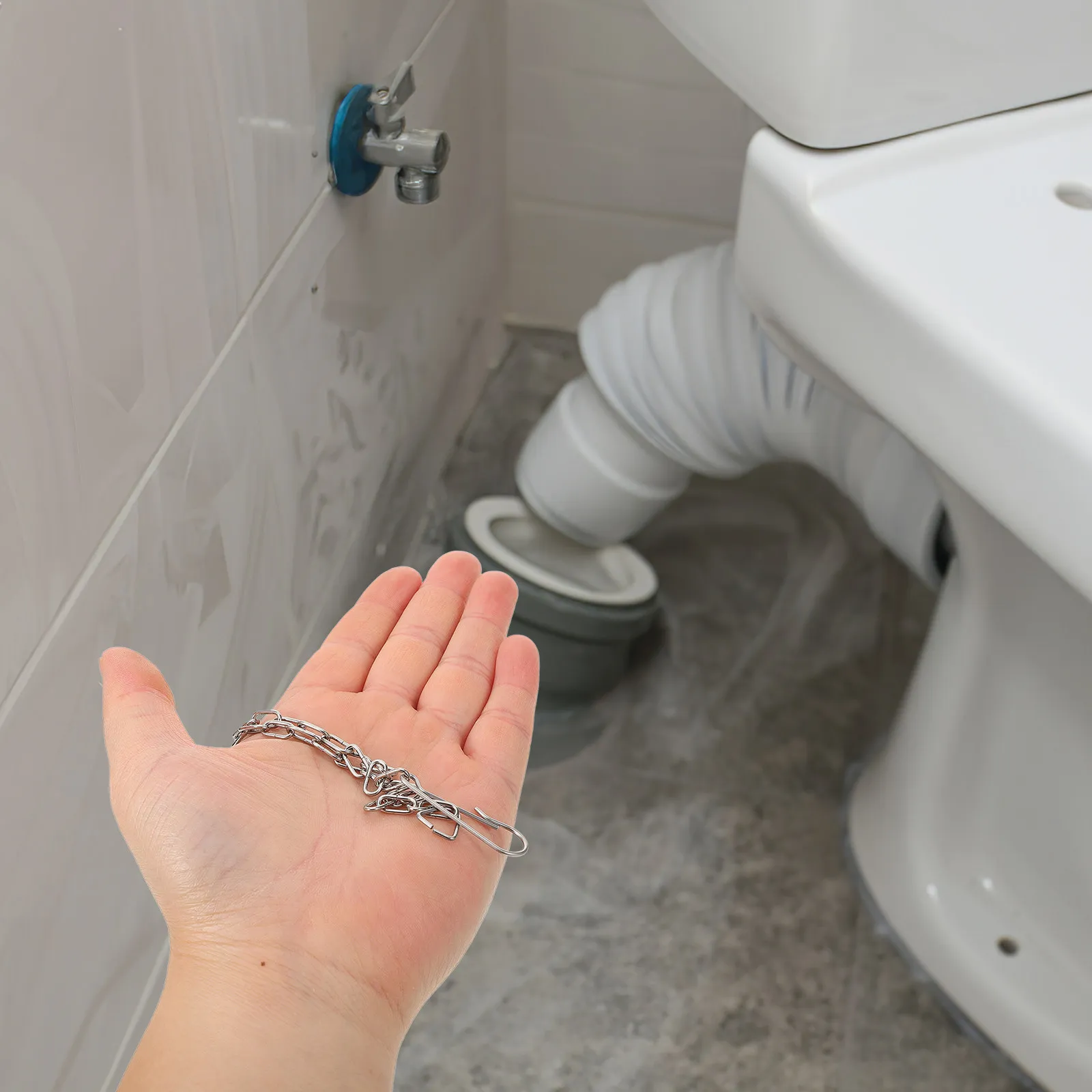 6Pcs Toilet Flapper Chain Stainless Steel Replacement Universal Tank Repair Leak Proof Toilet Handle Lift Chain