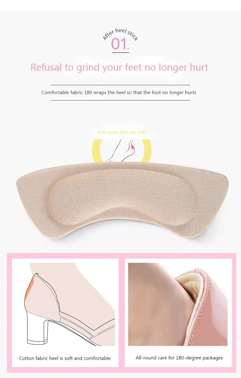 Frauen-Einlegesohlen für Schuhe, High-Heel-Aufkleber, Größe anpassen, selbstklebende Fersen, Einsatz, Fußschutz, Aufkleber, Schmerzlinderung, Fußpflege-Pad – Detail 3