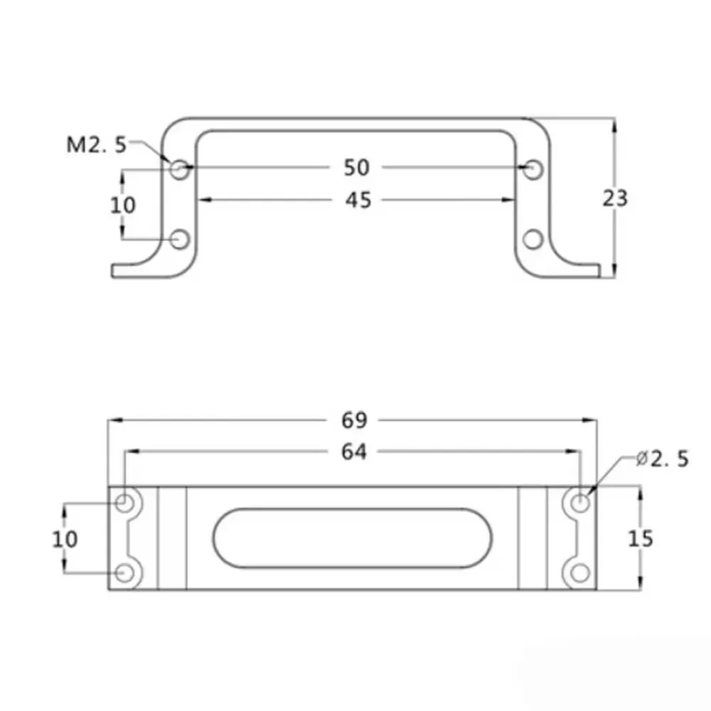 Soporte de montaje Servo de aleación de aluminio CNC, fijador medio, soporte de montaje para modelo de Dron FPV RC, 1 Uds.
