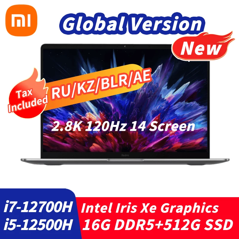 Xiaomi Redmi Book 14 Laptop Intel Core I7-12700H/i5-12500H Iris Xe Graphics 16G + 512G 2.8K 120Hz Notebook 14 inci 2023