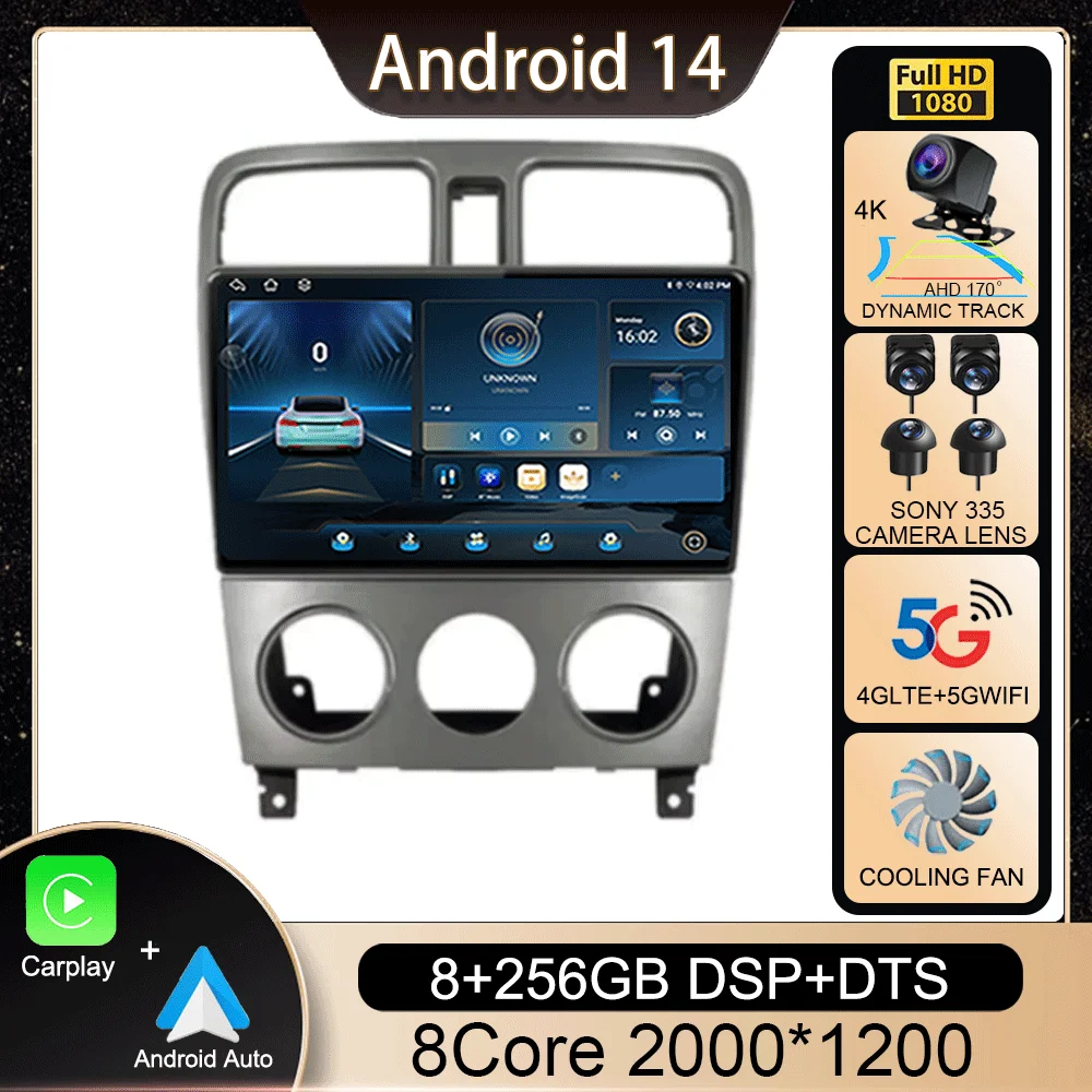 

Android 14 Carplay Car Radio For Subaru Forester SG 2004 - 2008 Multimedia Video Player Auto DSP GPS Navigation 2din DVD Stereo