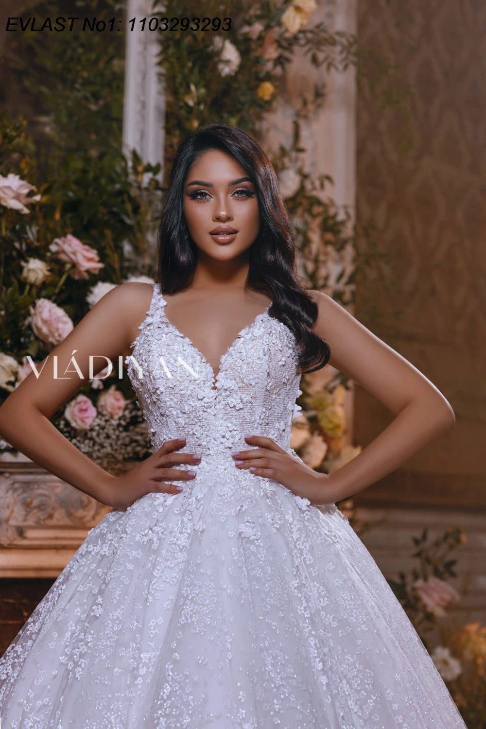EVLAST 맞춤형 빈티지 2026 라인 웨딩 드레스 반짝 이는 레이스 Applique 페르시 크리스탈 신부 가운 Vestidos De Novia TBD162