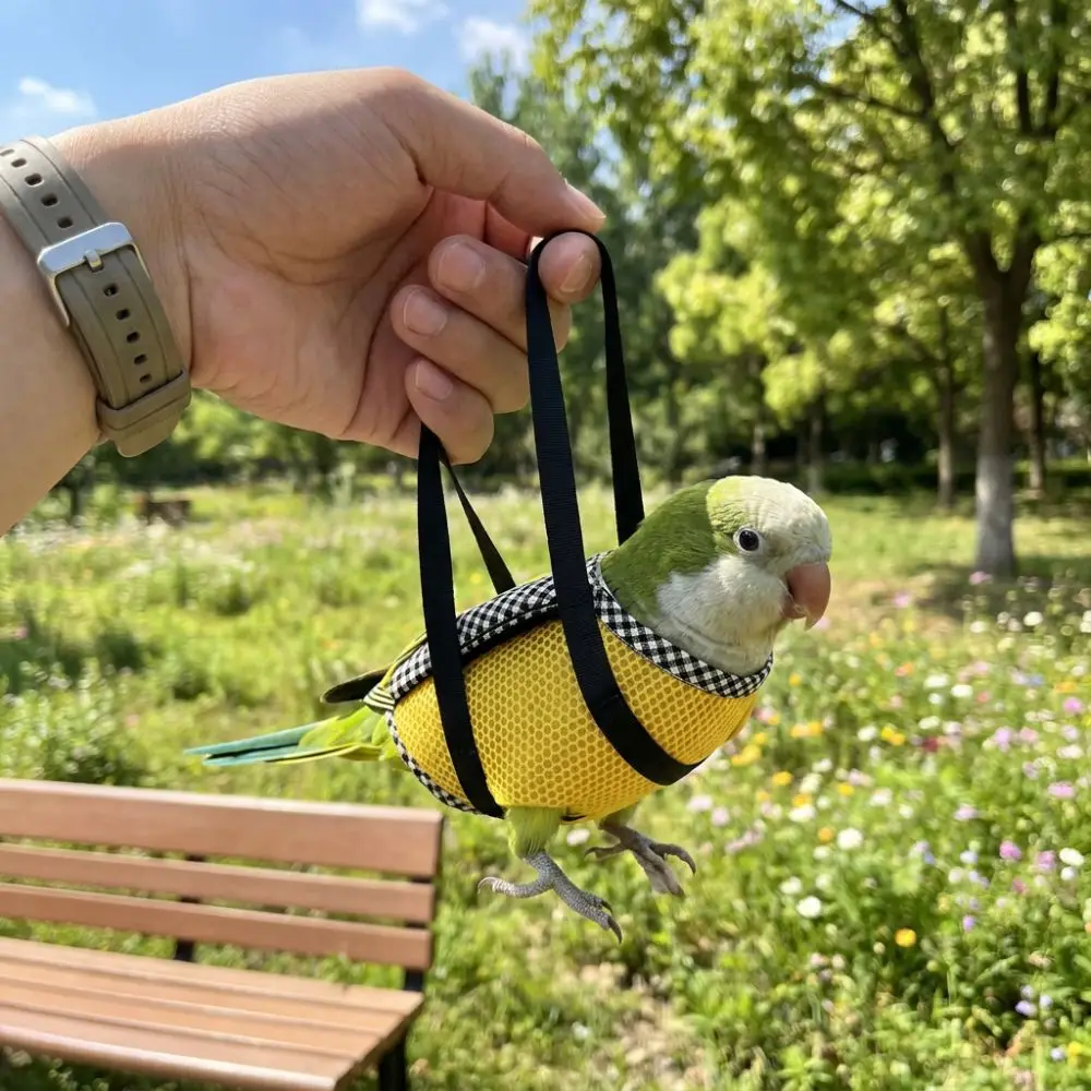 Breathable Mesh Parrot Hand Carrier Bag Windproof Portable Bird Vest Travel Bag Soft Fabric Comfortable Bird Travel Bag Training