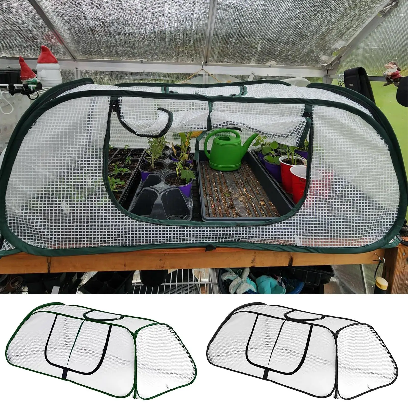 

Портативная защита для теплицы с дверцей, ПВХ, устойчивая к ультрафиолетовому излучению, палатки-ускорители для овощей, фруктов, рассады, цветов, садоводства