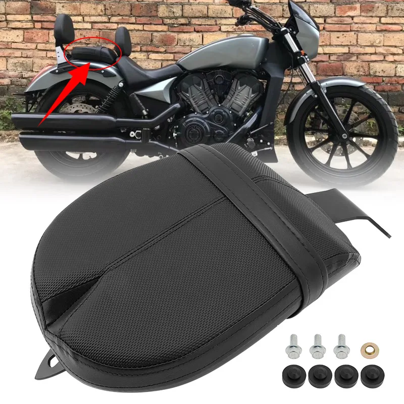 

Motorcycle Rear Passenger Pillion Saddle Pad Seat Cushion Black PU Leather For Victory Octane models 2017 Moto Accessories