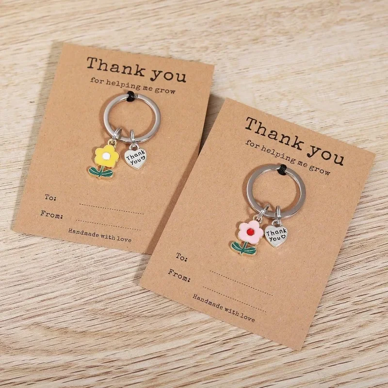 شكرًا لك على مساعدةني على نمو سلسلة مفاتيح مع بطاقة، هدايا سلسلة مفاتيح تقدير المعلم بكميات كبيرة هدية عيد الميلاد في عيد المعلم #4