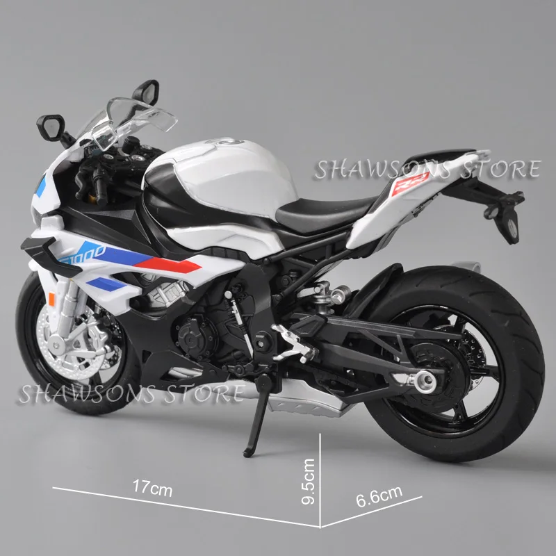 1:12 Scale Diecast Motorcycle Model Toys S1000RR Sport Bike Miniature Replica Sound Light New Edition