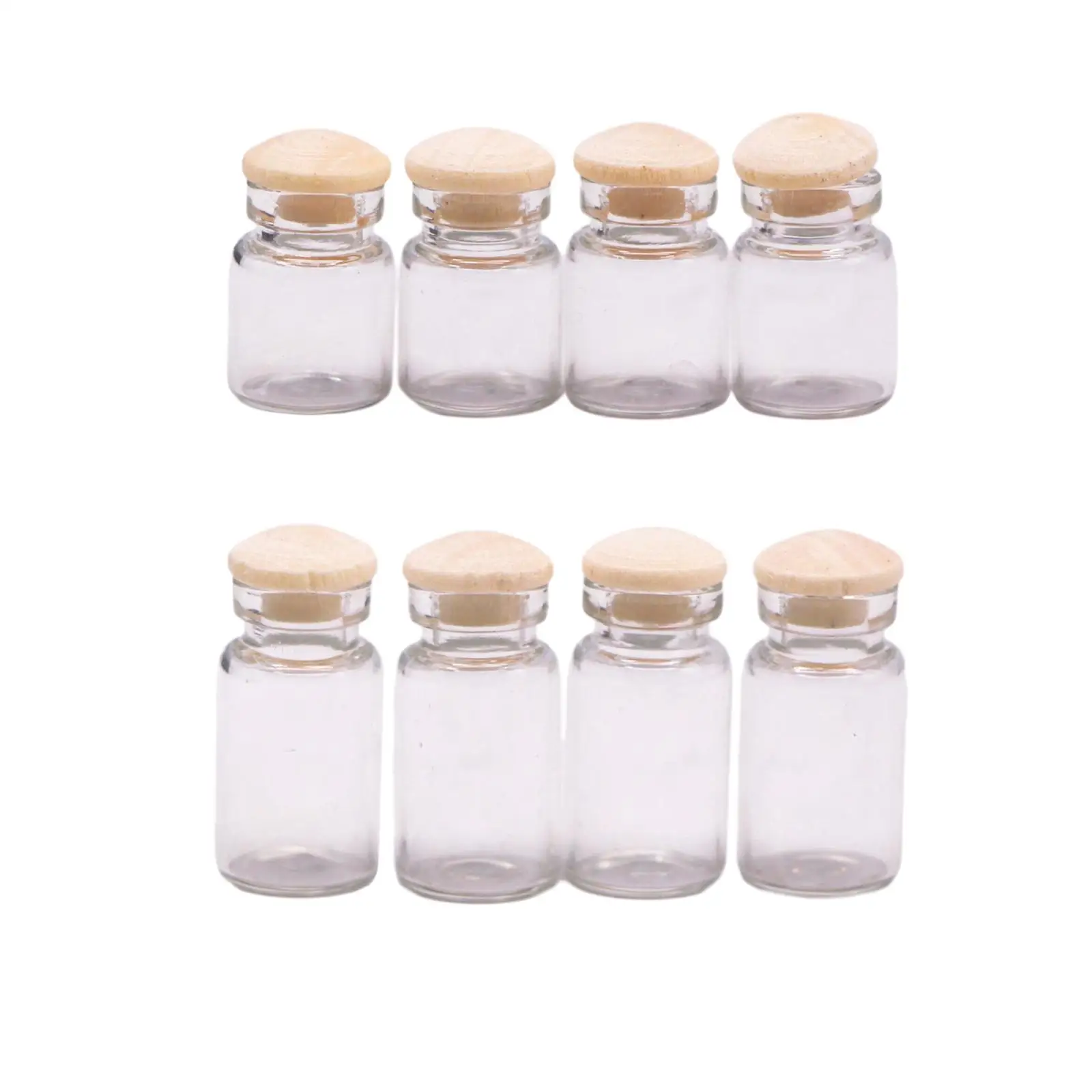 4x 1:12 Scale Dollhouse Mini Glass Jars Model Kitchen Storage Jars Accessory