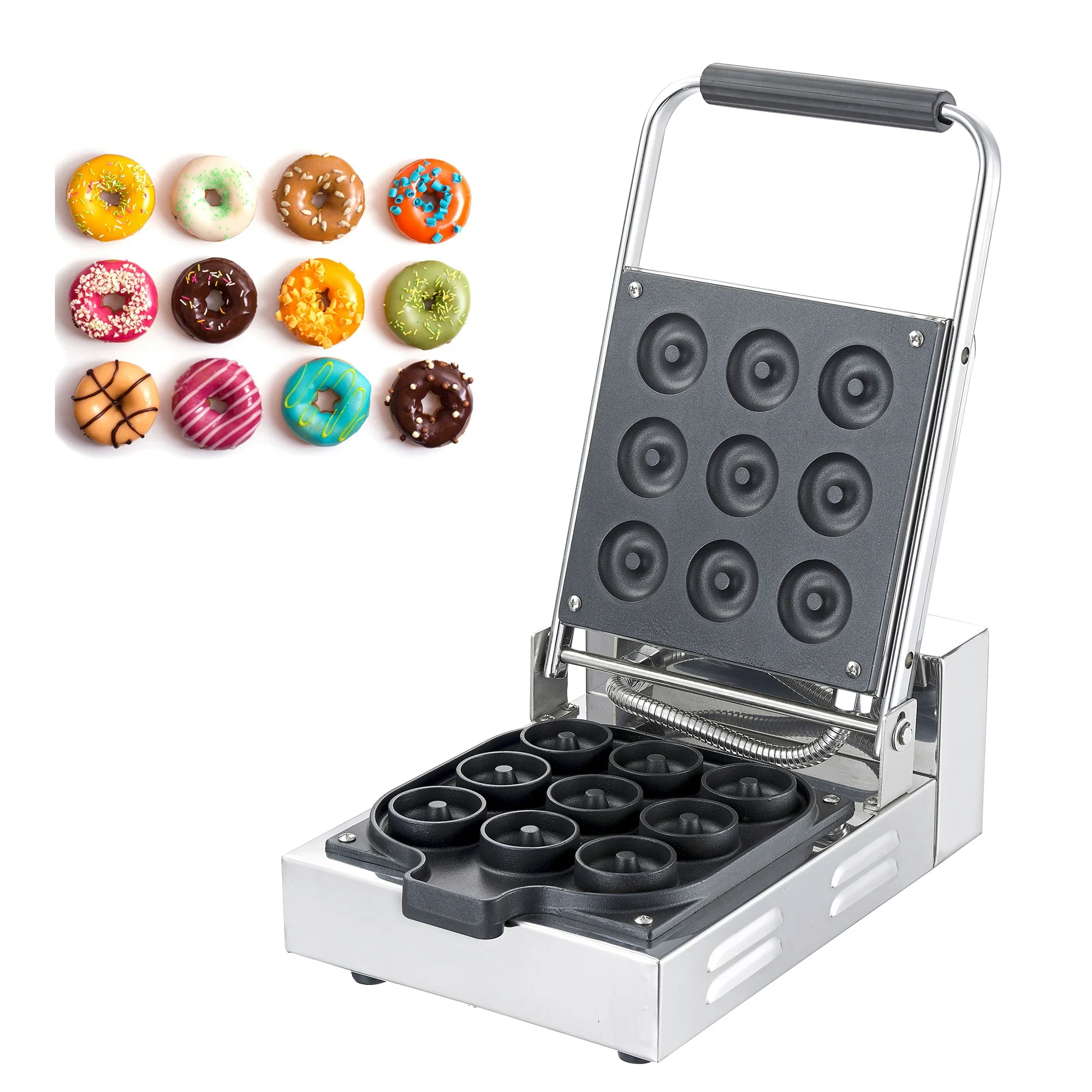

High Quality Family Party Afternoon Refreshments Manual Frying 9 Pieces Donut Machine With Thermostat And Timer
