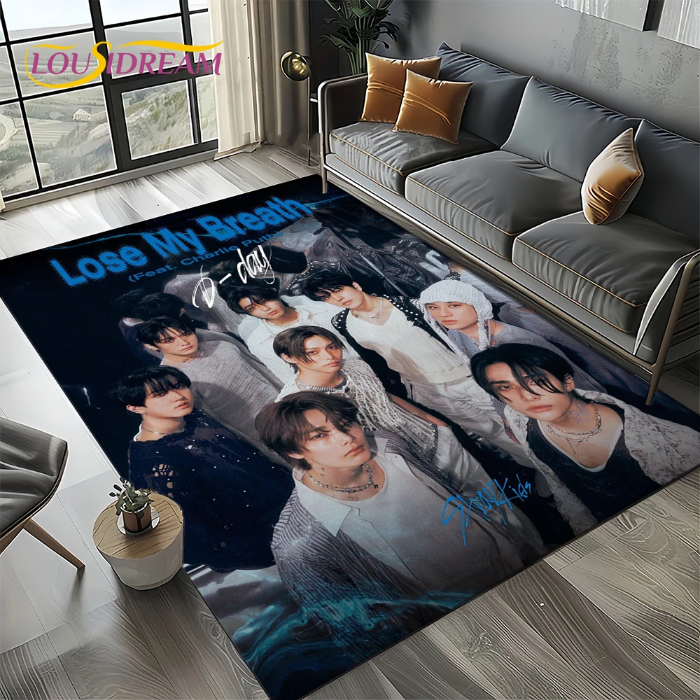 27 Style Stray Kids Kpop Singer  Carpet Rug for Living Room Bedroom Home Sofa Decoration,kids Play Area Rug Non-slip Floor Mat