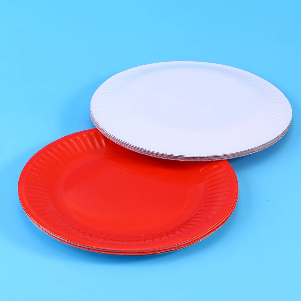 

50pcs Paper Plates Colorful Disposable Party Supplies Birthday Wedding Celebration Child Eco Friendly Food Grade Safe