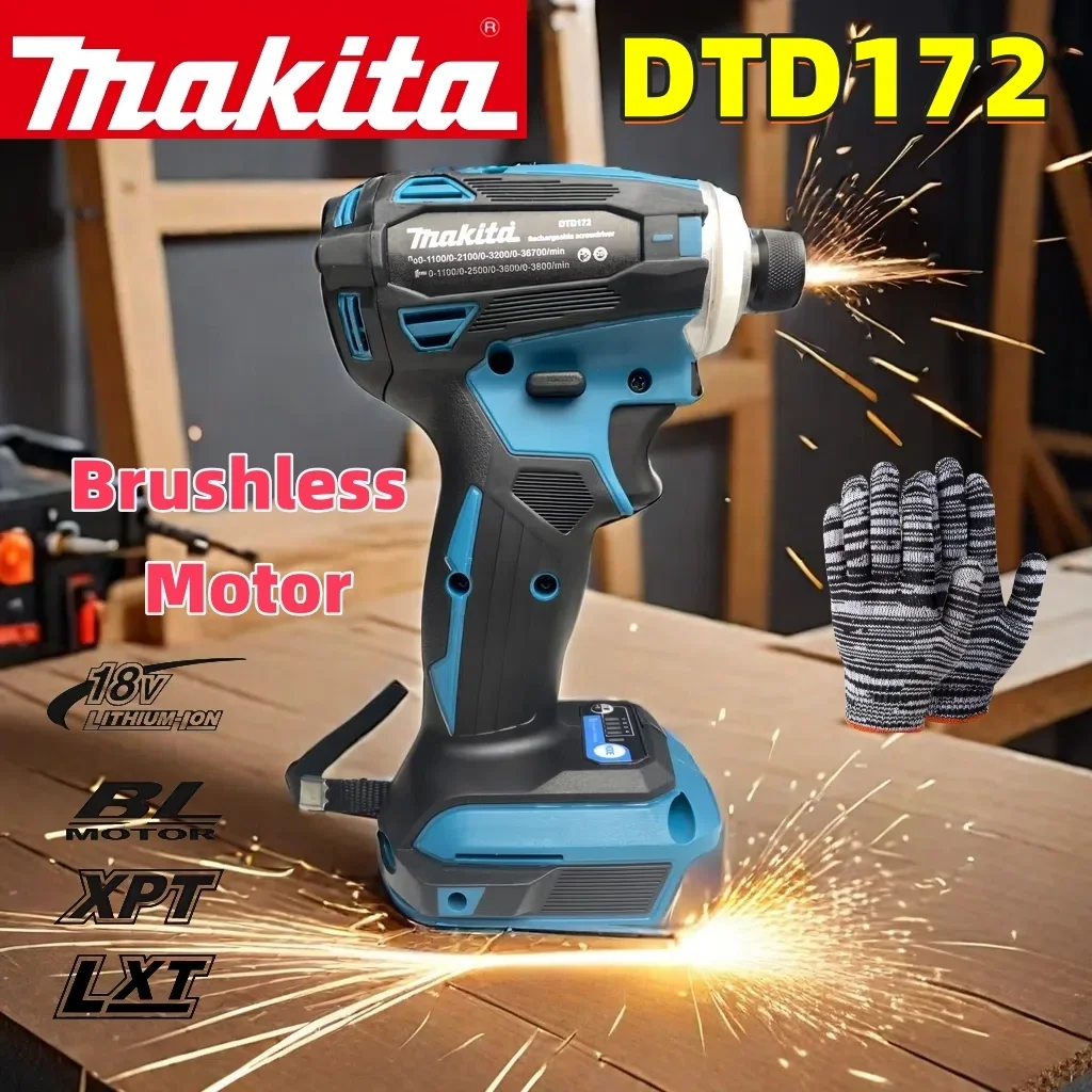 

Makita DTD172 Impact Driver Drill 180Nm 18V Cordless Brushless Moter Electric ScrewDriver Power Tools For Makita 18V Battery