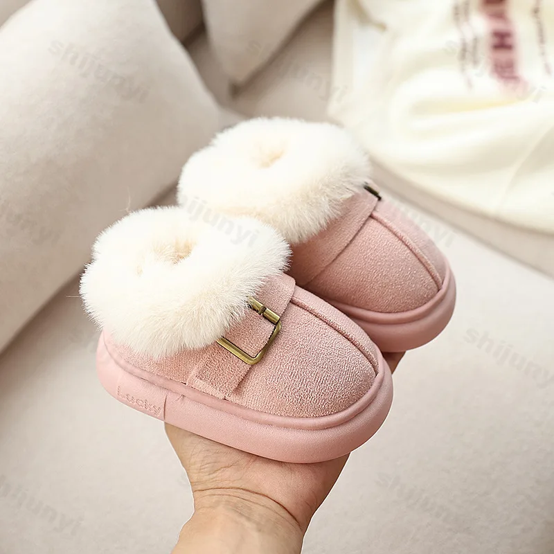 الصبي الفتاة أحذية الثلوج فو الفراء الشتاء الأحذية للأطفال سميكة الدافئة المضادة للانزلاق الاتجاه موضة طفل أفخم الأحذية أحذية قطنية