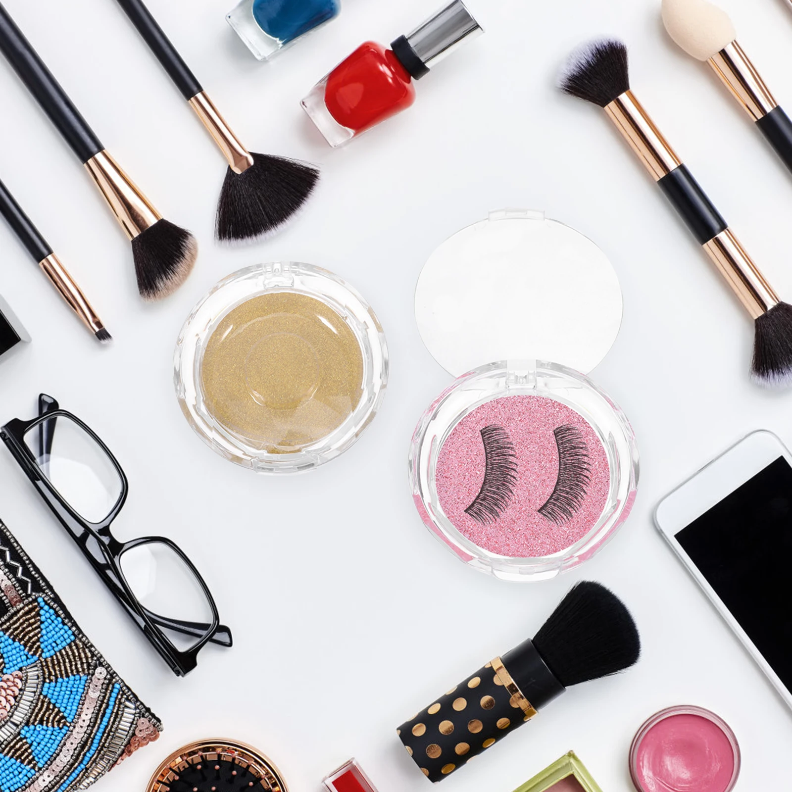 

3 pcs Eyelash Storage Boxes 3D Lash Case Organizer Travel Makeup Storage Supplies Compact Reusable Eyelash Case For Women Girls