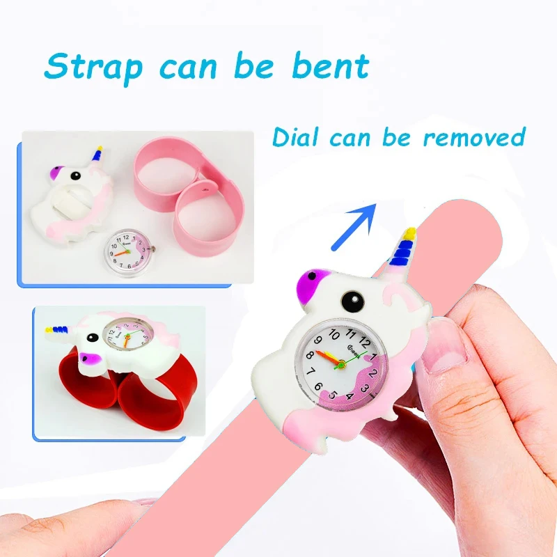 Cute Baby Watch Cartoon 3D Animals Boys Girls Kids Students Clock Birthday Party Christmas Gift Children Study Time Slap Watches