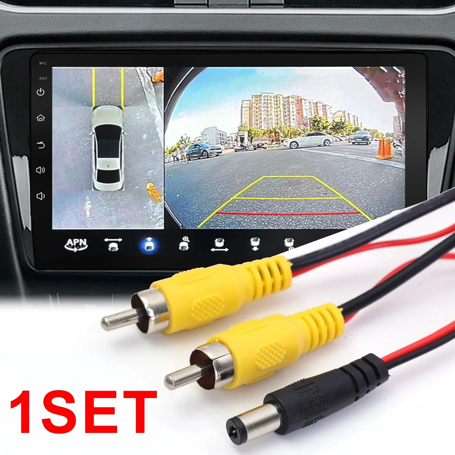 RCA Video Cable 6M 10M 15M 20M For Car Rear View Reverse Camera Universal AV Extension Wire For Car Multimedia Monitor