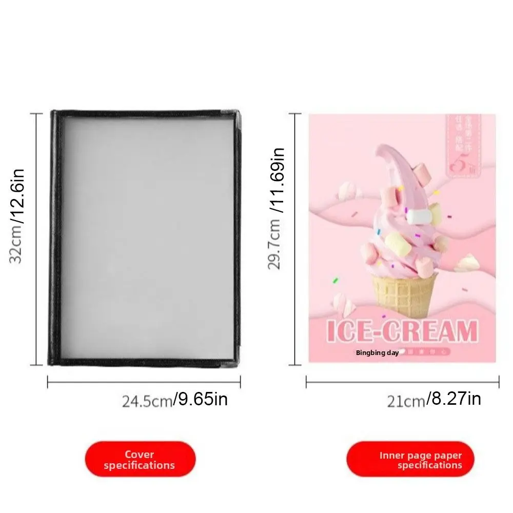 Penutup Menu Transparan PVC Lipat Sudut Logam Menu yang Dapat Digunakan Kembali Buku Tampilan Harga Pelindung Panel Ganda