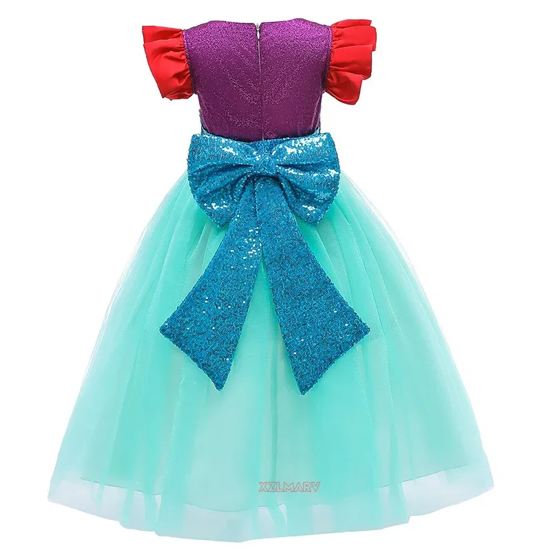 Sirena Ariel Principessa Ragazza Abito Costumi Cosplay per Bambini Festa Neonata Sirena Vestire Set Bambini Abbigliamento Halloween