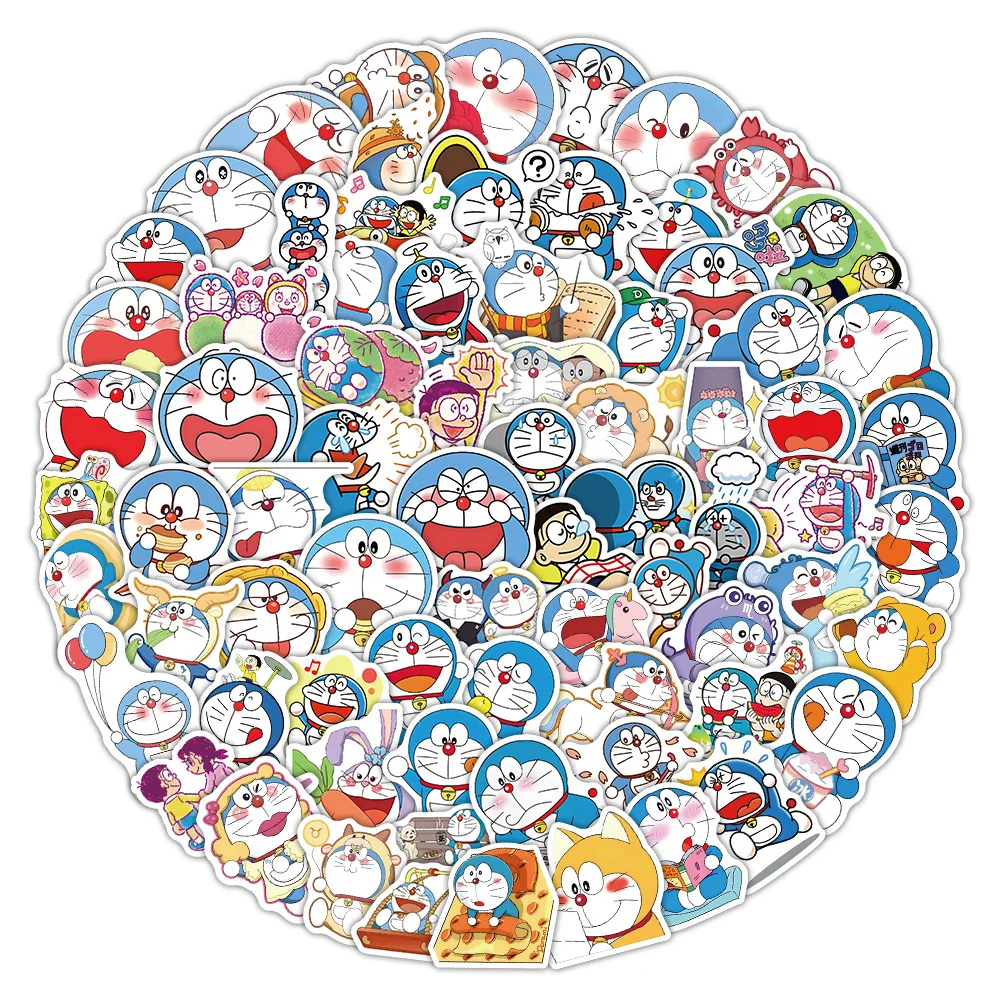 103 Uds. Pegatinas de dibujos animados de Doraemon, manual DIY, decoraciones para equipaje de guitarra, pegatinas, accesorios Kawaii, juguetes adhesivos impermeables
