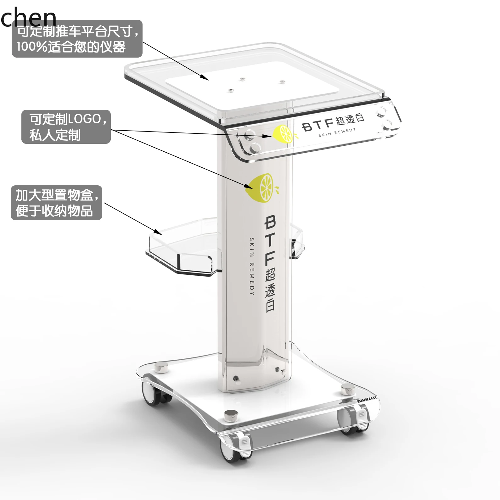 ZMLTrolley for Beauty Salon Use Small Bubble Trolley Stand Base