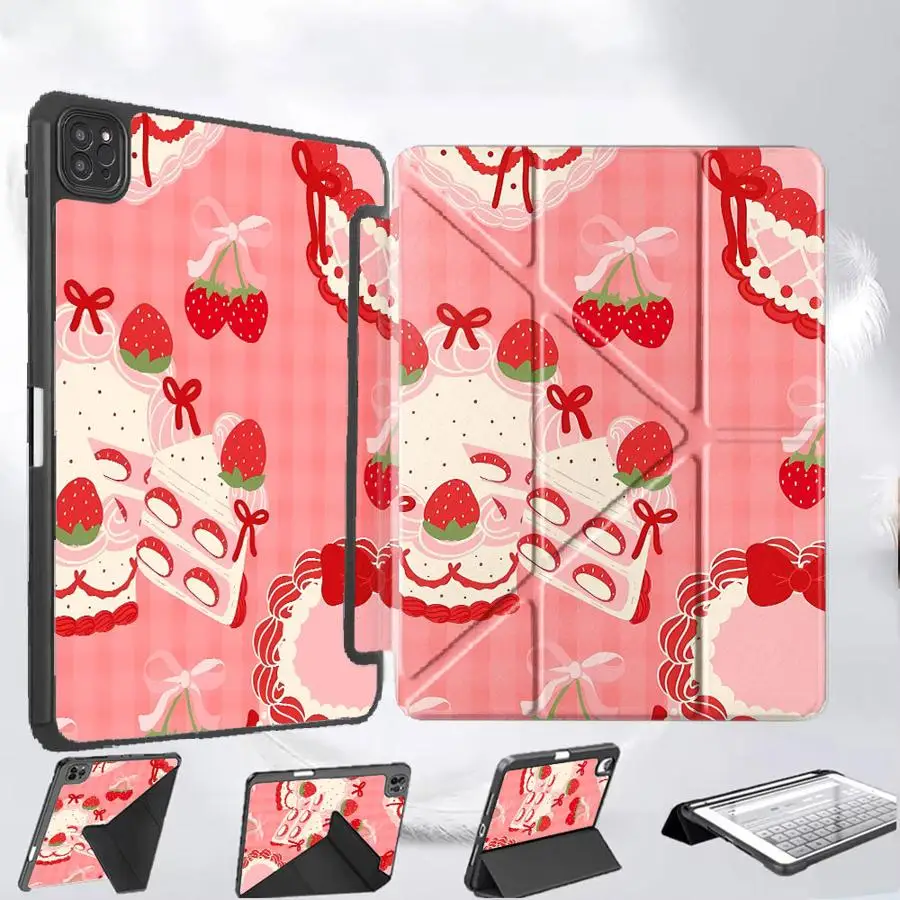 

Strawberrt Cake Design Holder Cover Tablet Case For iPad Pro 2025 Mini 6 7 Air 4 5 M3 M2 M4 11inch Pro 11th 10th 9th 8th 7th