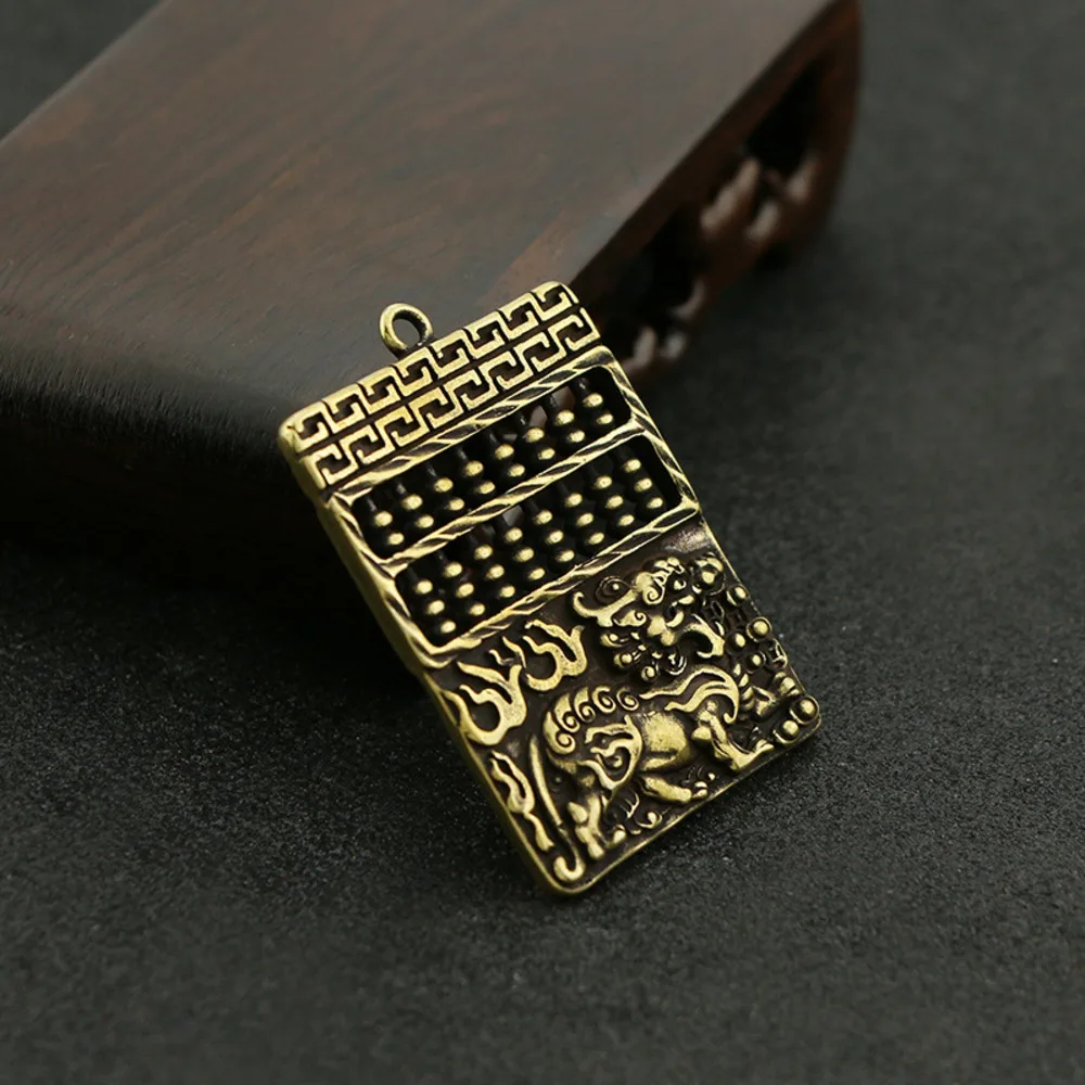 Vintage Brass Crafts Brass Car Pendant Kirin Abacus Hanging Brand Home Accessories Gift Collection Wholesale