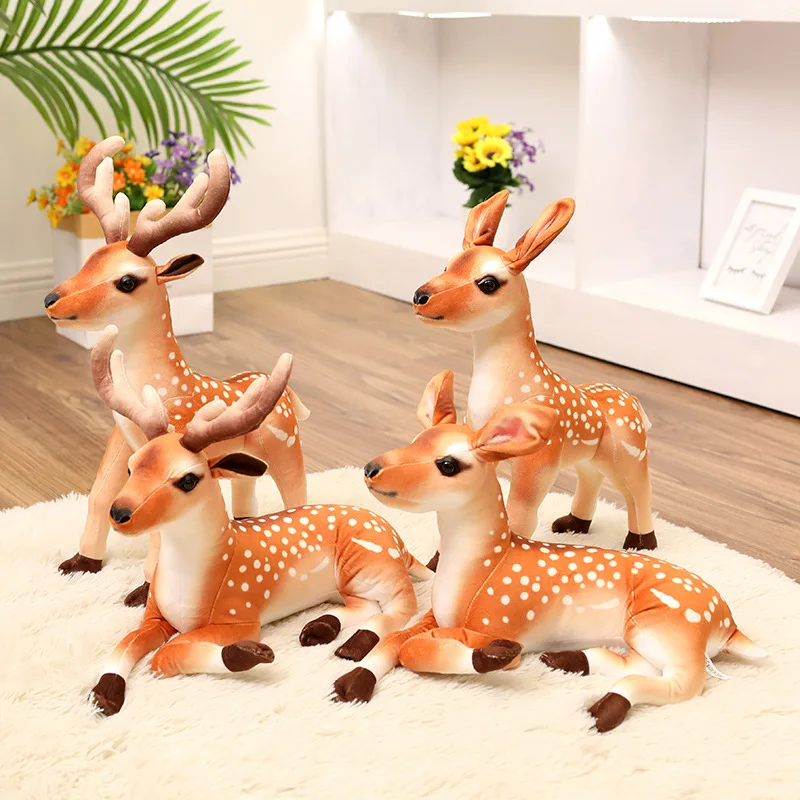 Neue Hirsch Plüsch tier lebensechte Sika hirsch Stoff puppen echtes Leben Stofftier Freund Spielzeug Home Deco