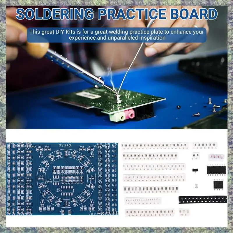 WON Rotating LED SMD NE555 Soldering Practice Board DIY Kit Fanny Skill Training DIY Kit Electronic PCB Board Module Suit