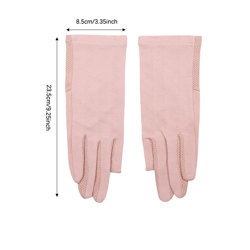 Summer Autumn Mid-length Cotton Medium-length Touch Screen Cycling Driving Anti-slip Anti-ultraviolet Sunscreen Gloves Women