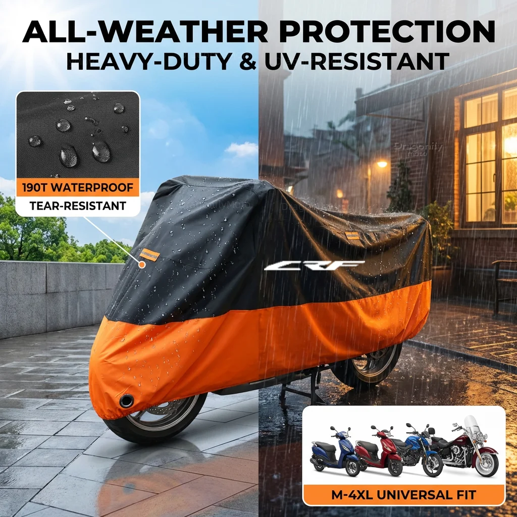 For HONDA CRF300L CRF250L CRF 230 450L CRF250F 250 450 R/X 150 300L Motorcycle Cover Thick 210D Waterproof Outdoor Uv Protective