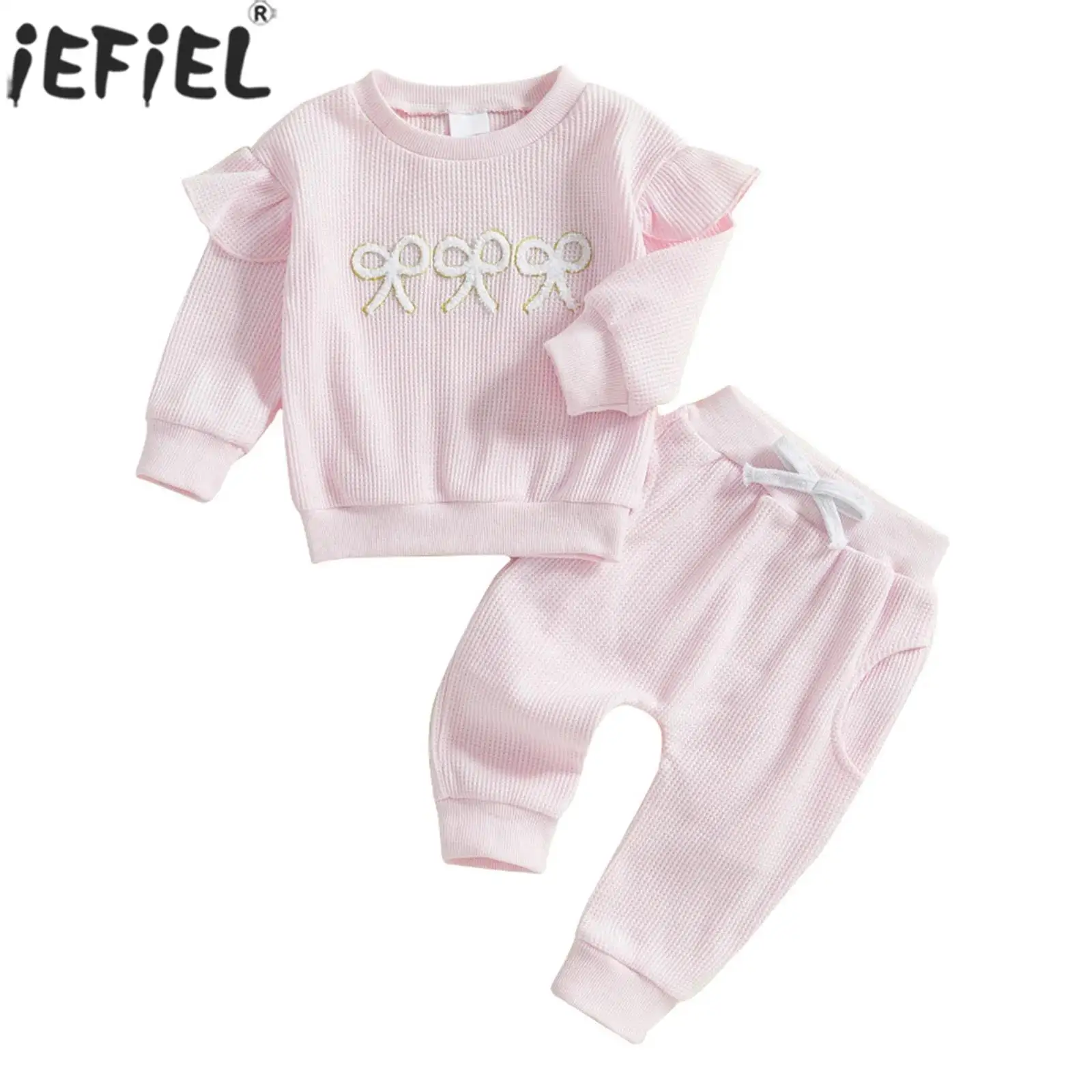 Toddler Baby Girl Spring Autumn Casual Outfit Long Sleeve Sweatshirt Pullover Tops with Sweatpants Sweatsuit Daily Wear Homewear