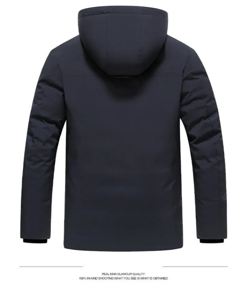 2026 Men Middle Aged Casual Jacket Hooded Thickened Padded Winter Warm Dad Business Coat Outerwear Jacket