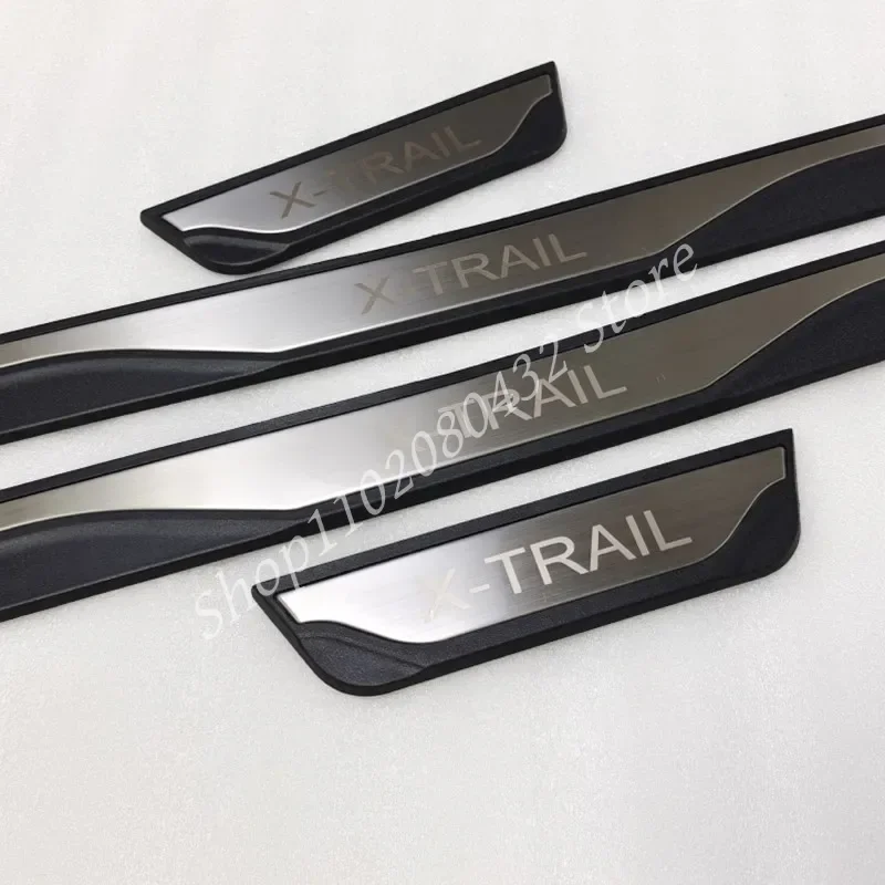 Stainless steel and ABS Door Sill Scuff Plate for Nissan X-Trail X Trail XTrail T32 Welcome Pedal Trim Car Styling Accessories