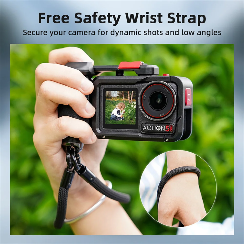 Street Handle Set for DJI ACTION 4/3/5 PRO Cover Sports Camera Photography Rabbit Cage Camera Accessories