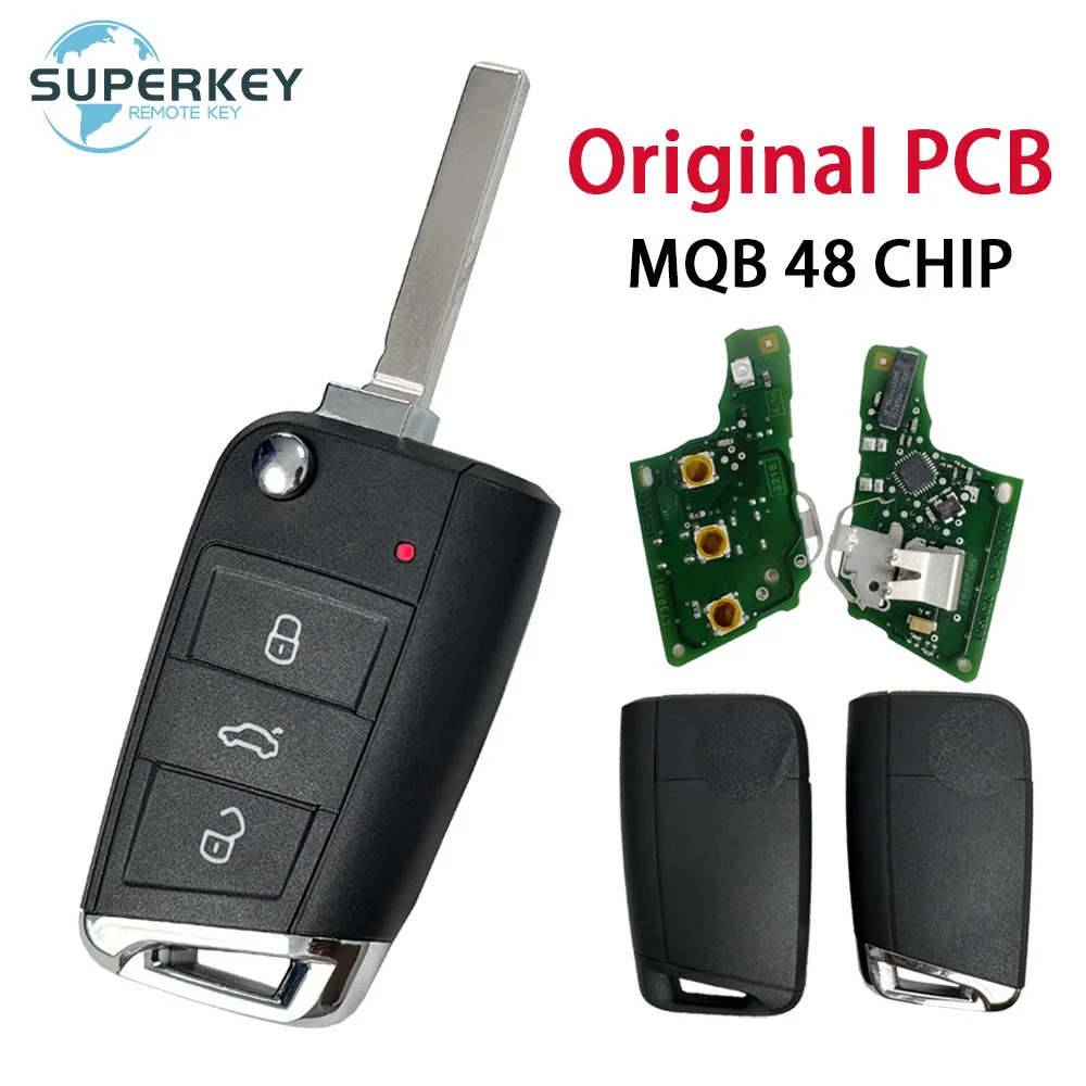

Оригинальный дистанционный ключ от печатной платы для VW Touran Golf7 MK7 Polo Tiguan Skoda Octavia Seat Leon Ateca MQB48 чип 433 МГц 5G0959752BA BB
