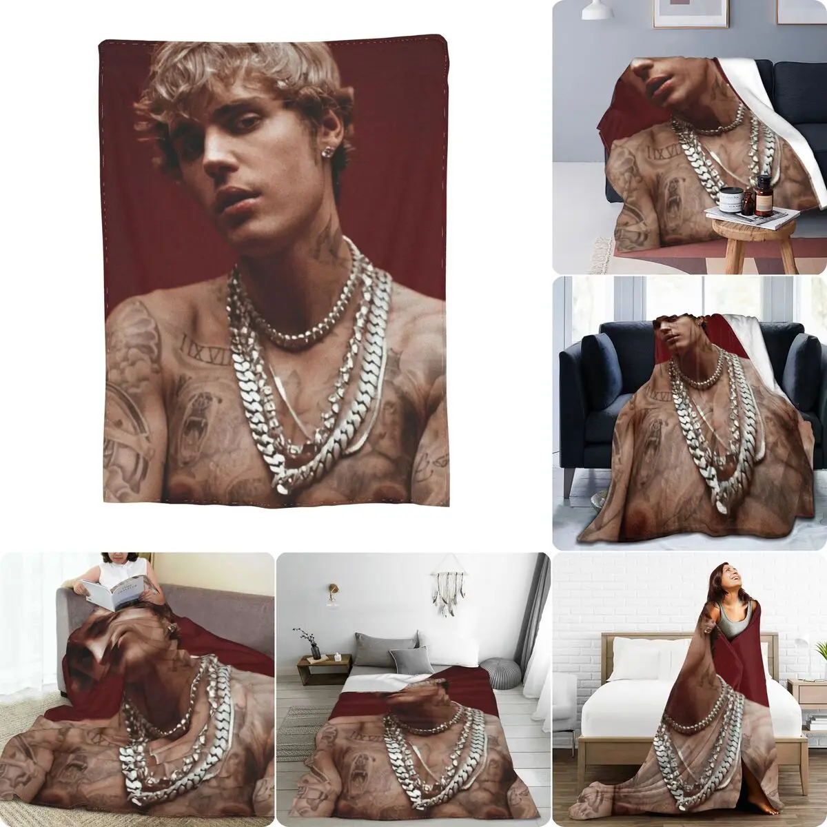 Justin Bieber Ultra-Soft Micro Fleece Blanket Luxury Bedding Lightweight Sofa Decorative