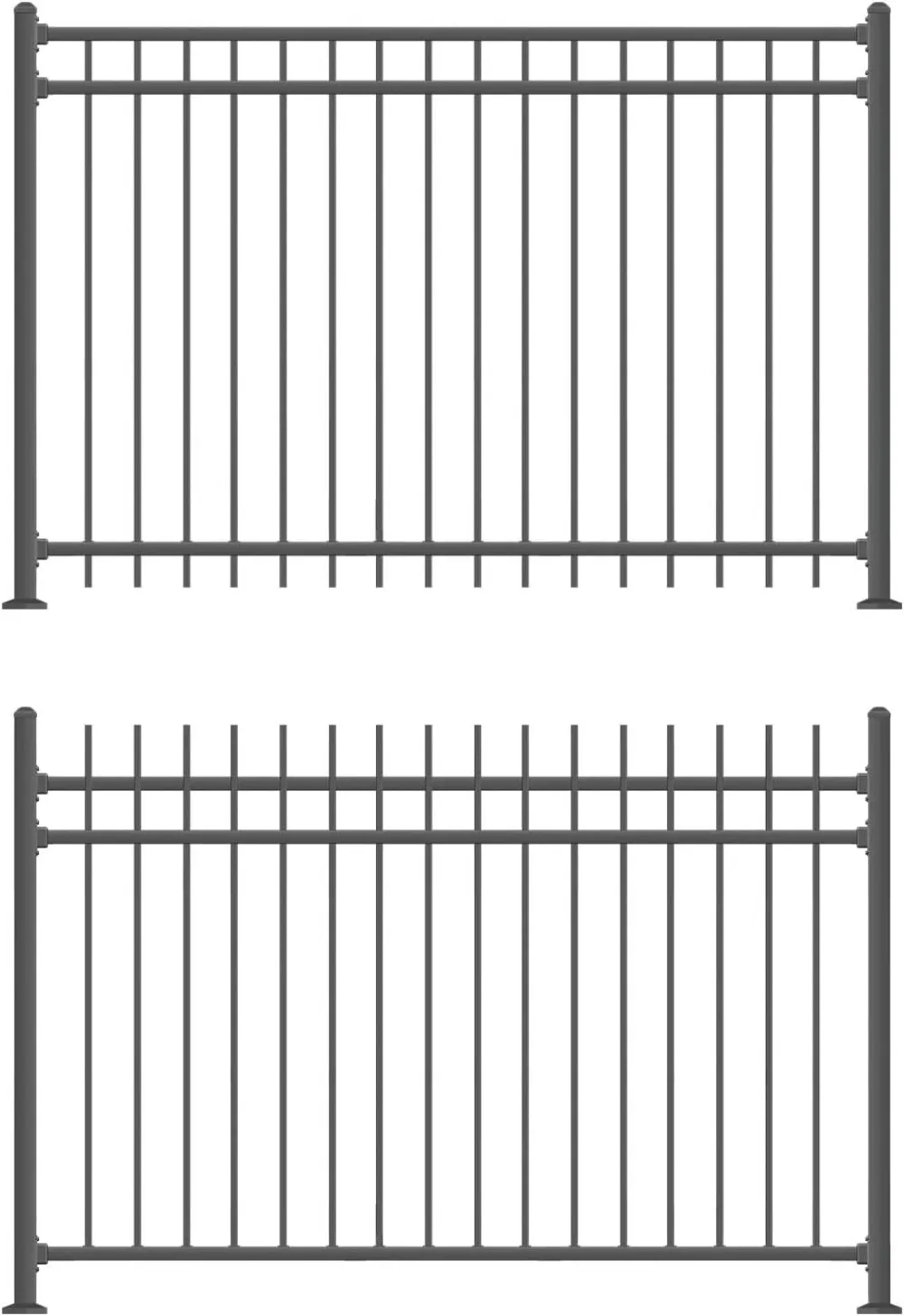 

Black Steel Anti-Rust Fence Panel 5ft H x 6.5ft W Easy Installation for Yard Garden Outdoor Residential Security