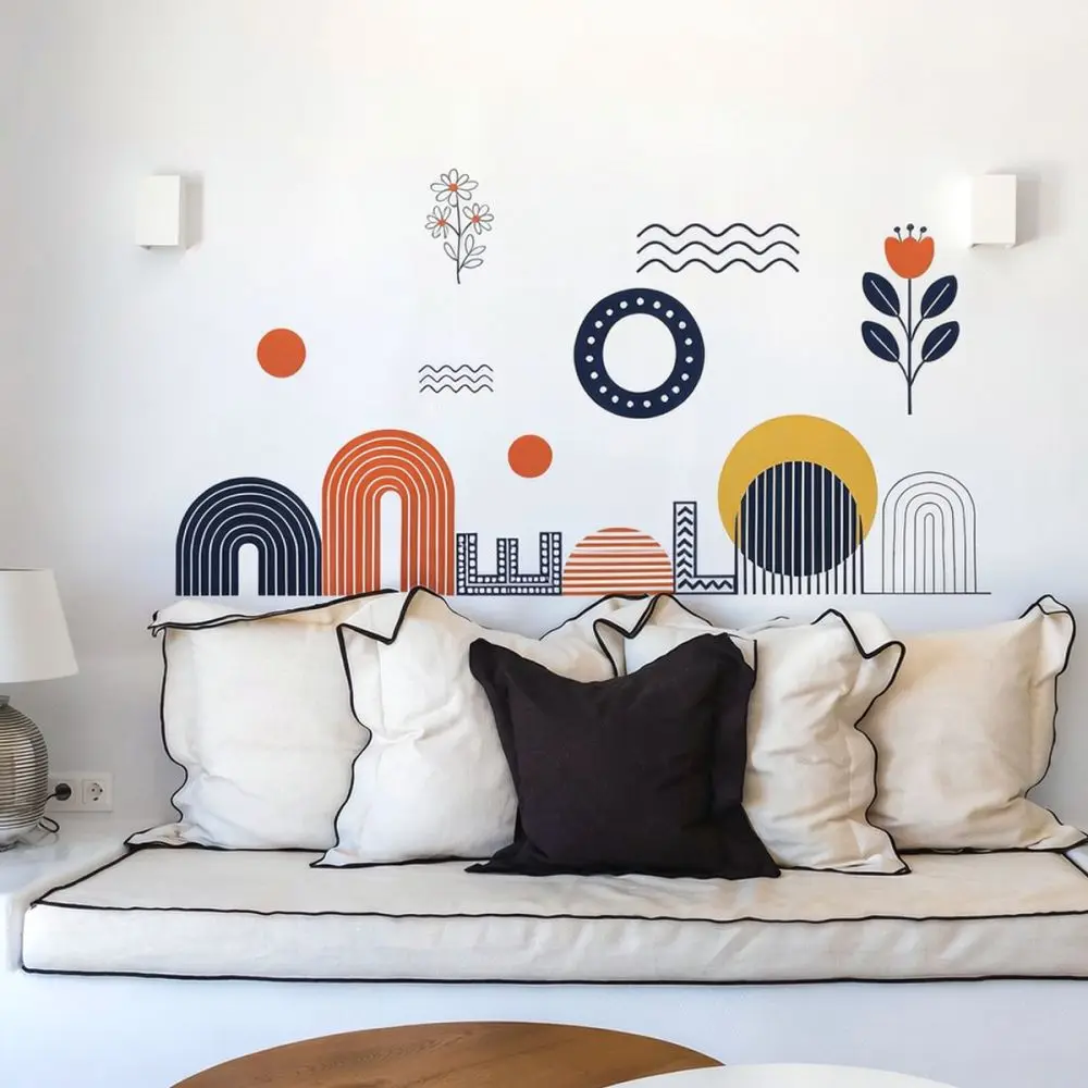 Bohemian Geometric Abstract PVC Wall Sticker Self Adhesive Art Decal For Modern Bedroom Living Room Wall Ornament