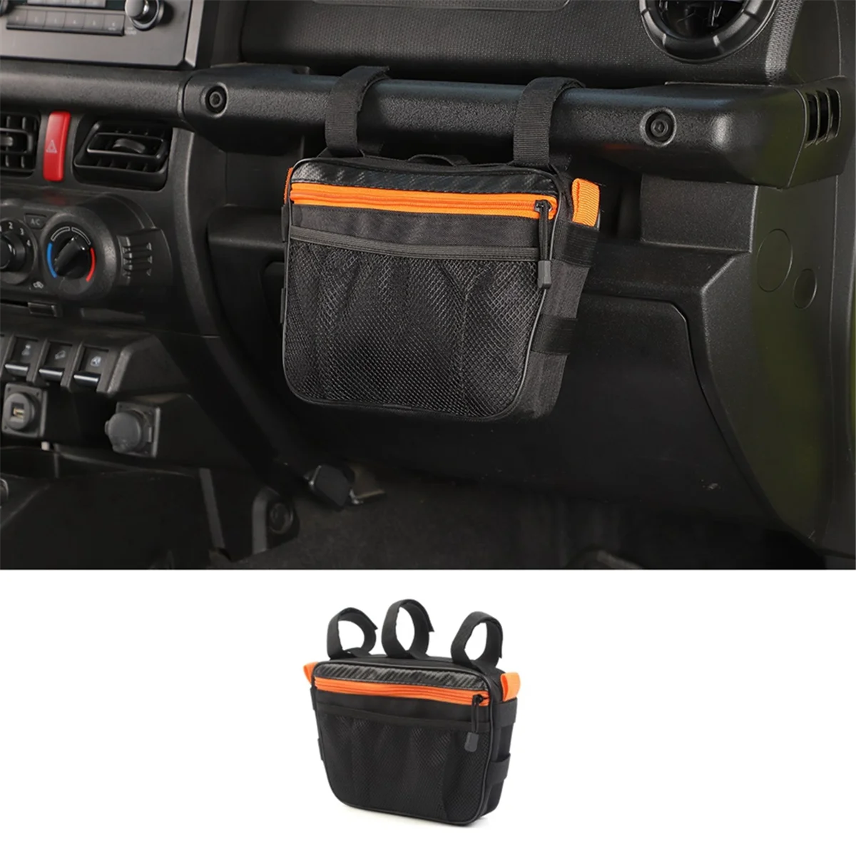 Passenger Grab Handle Storage Bag Multi-Purpose Pouch Organizer Bag for Jeep Wrangler CJ YJ TJ JK JL Gladiator JT &