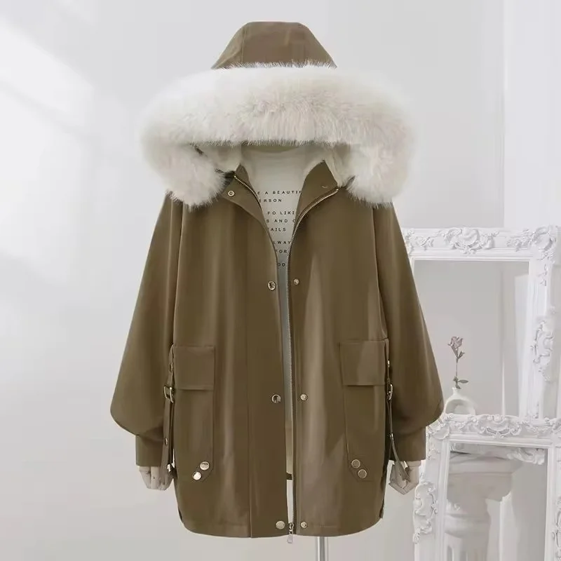 Winter Cotton-Padded Jacket Women Unique Design Sense Korean Loose Hooded Thick Warm Parkas Windbreaker Female Casual Overcoat