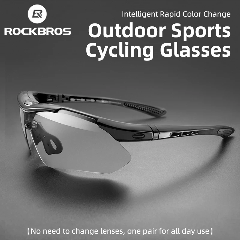 

ROCKBROS Bicylce Photochromic Sunglasses Sun Protection UV400 Men Women Glasses for MTB Road Windproof Sandproof Eyewears