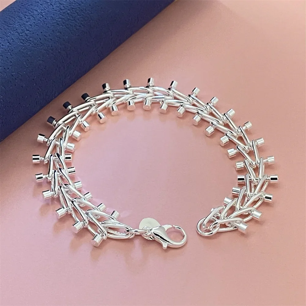 Fashion 925 Sterling Silver Bracelet For Women Retro Round Pattern Chain Trend Jewelry Wedding Engagement High Quality Gifts