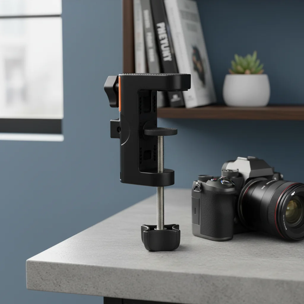 2-in-1 Microphone Stand Cantilever Bracket Table Clamp Bracket Table C-clamp Double Anti-Slip Rubber Pads Tools Spare Parts