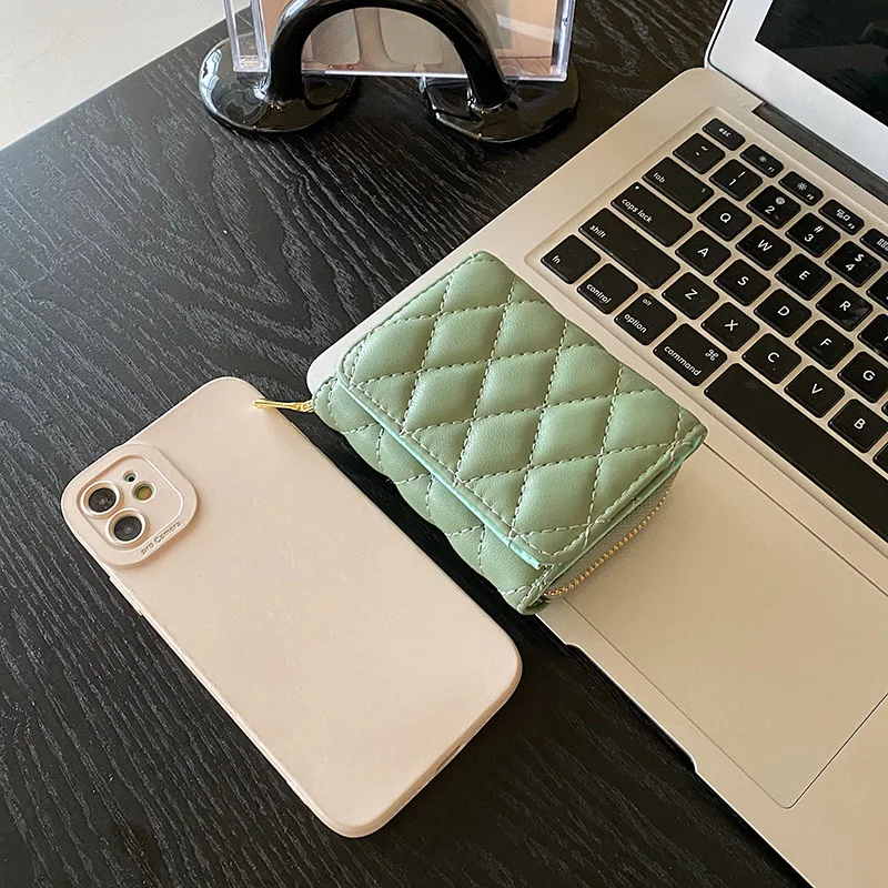 Large Capacity Embroidery Thread Three Fold Multi-Function Quality Wallet Card Bag Wallet Portefeuille Femmes Paquet de cartes