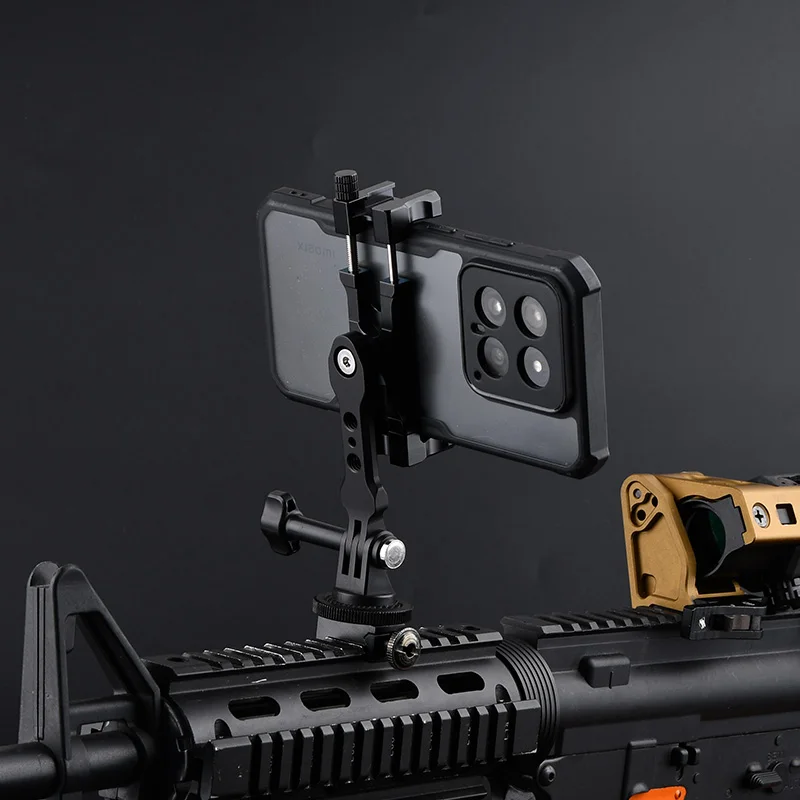 التكتيكية 20 مللي متر Picatinny السكك الحديدية حامل هاتف المحمول عمودي جبل العسكرية نمط الهاتف السكك الحديدية جبل للهواتف الادسنس مسدس لعبة