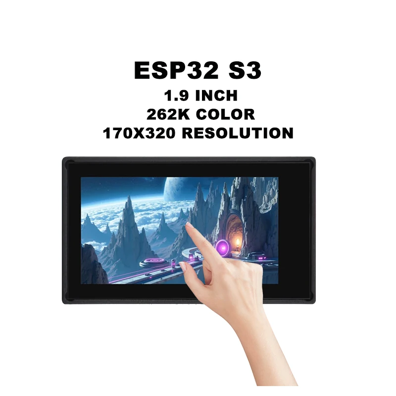 

Плата для разработки с сенсорным дисплеем ESP32 S3 1,9 дюйма, 170*320, интерфейс SPI, встроенный акселерометр и гироскоп