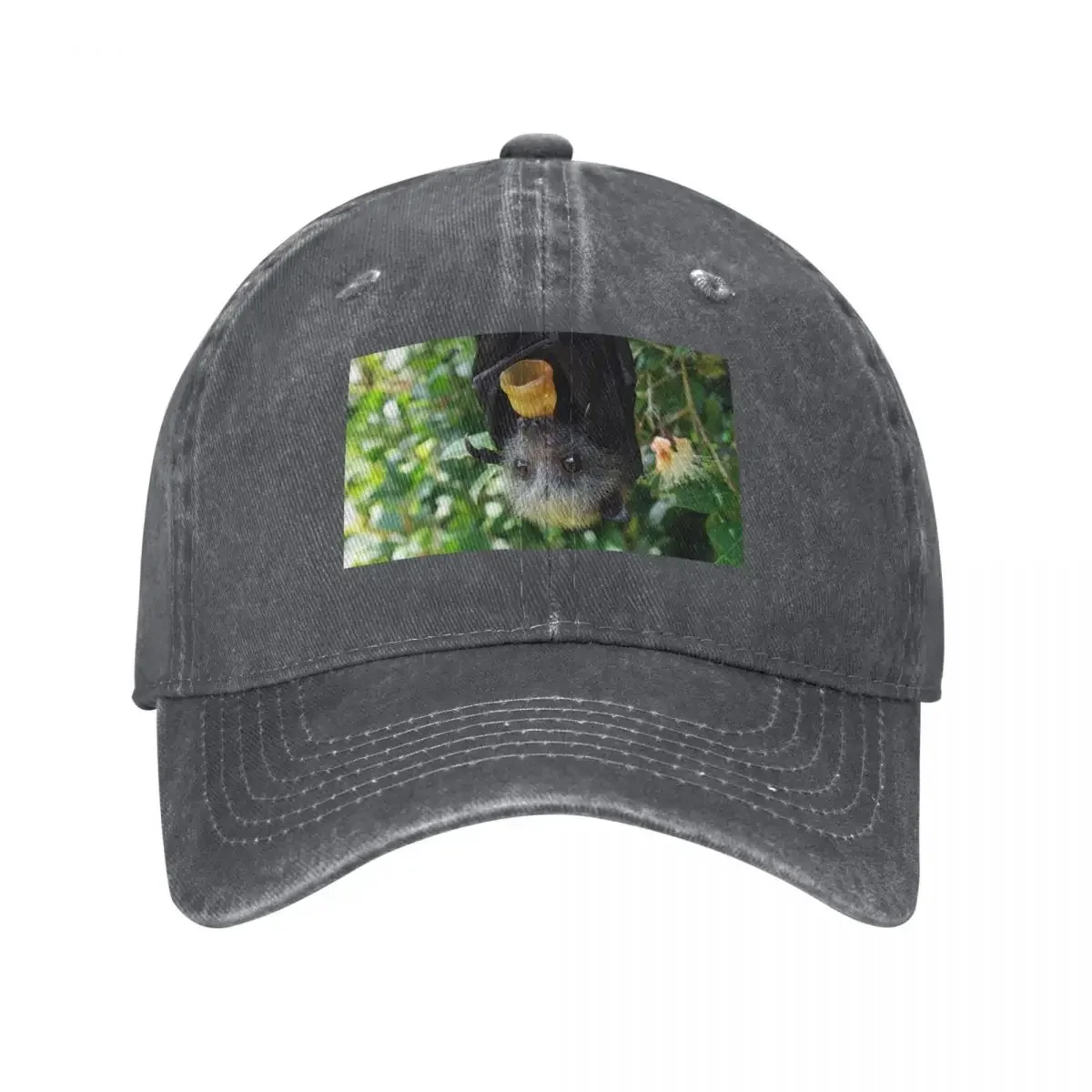 Batzilla - Rescued flying fox bat in tree with pacifier Baseball Cap hats on offer birthday Cosplay Sunhat For Men Women's