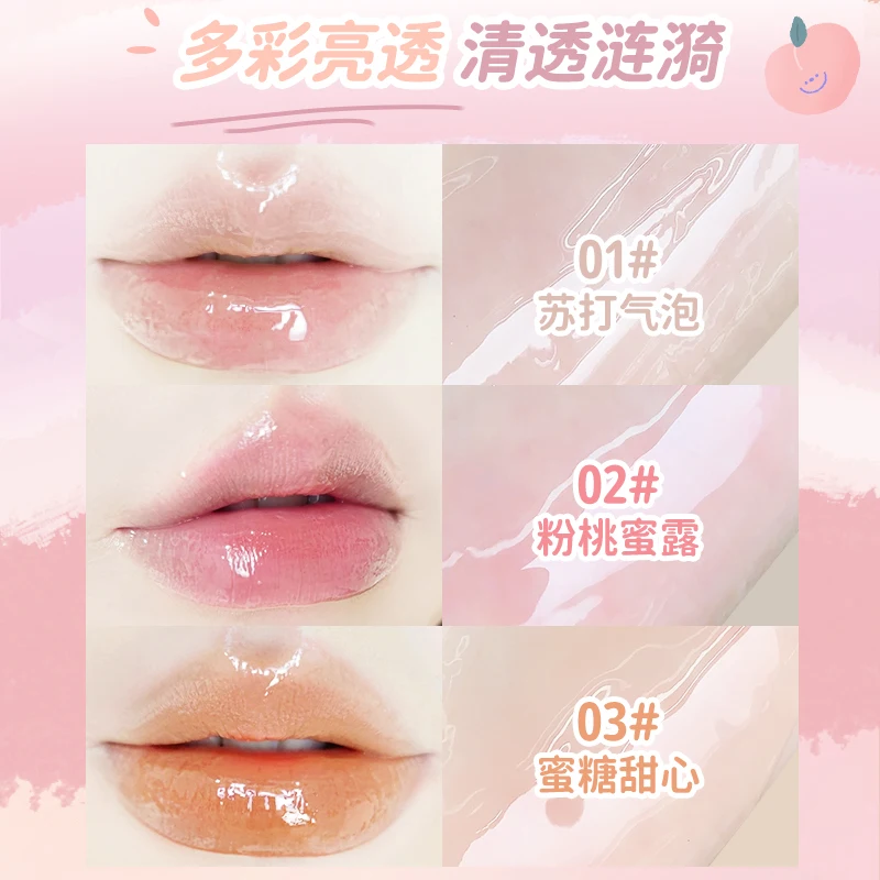 Translucent Clear Crystal Lip Gloss Mirror Lip Oil Deep Misturizing Nourish Lip Care Lasting Brighten Lip Color Lipstick Primer