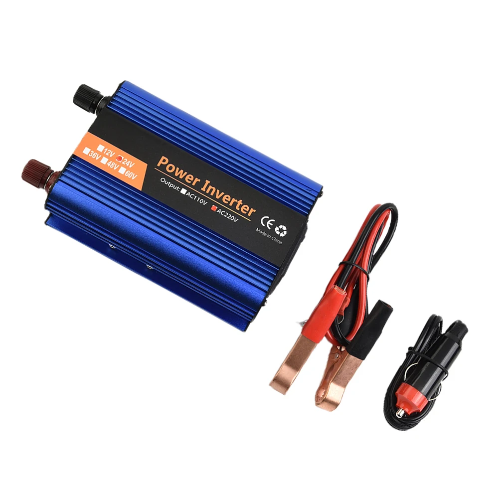 High Power Power Inverter Replacement Solar Aluminum Alloy Blue W/Power Cord 1 Set 12V/24V-220V 4000W High Quality